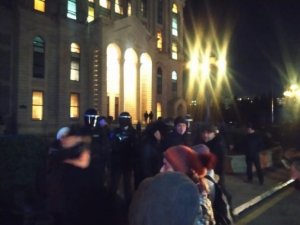 MSK-nın qarşısında gərginlik: POLİS AKSİYANI DAĞITDI