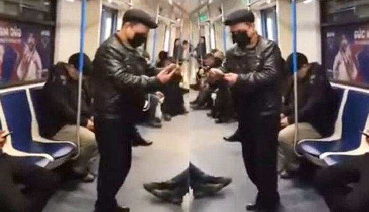 Metroda tibbi maska satan saxlanıldı