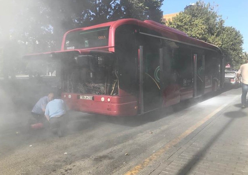 “BakuBus”ın avtobusu yandı