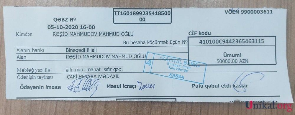 Rəşid Mahmudov Silahlı Qüvvələrə 50 min manat ianə etdi - FOTO