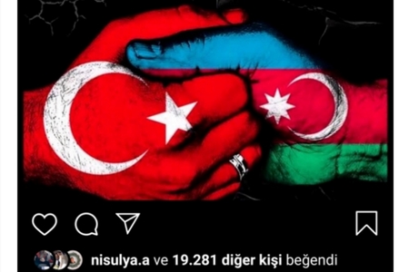 Məşhur türkiyəli aktrisa da Azərbaycana dəstək oldu - FOTO