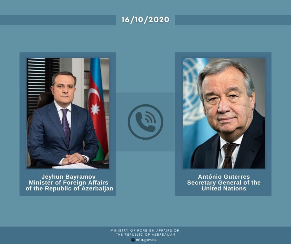 Ceyhun Bayramov və BMT Baş katibi arasında telefon danışığı olub