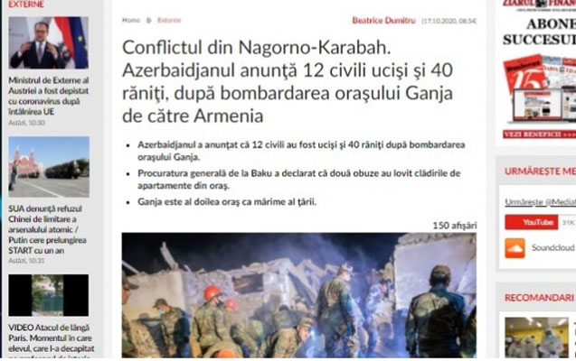 Gəncə qətliamı Rumıniya mətbuatında