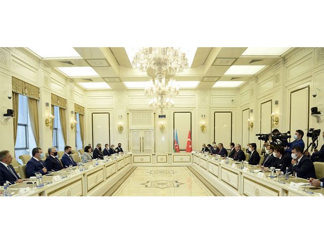 Sahibə Qafarova Mustafa Şentopun başçılıq etdiyi heyəti qəbul etdi - FOTO