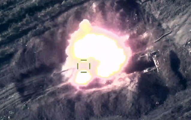 Düşmənin iki artilleriya batareyası məhv edildi - Video