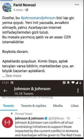 “Johnson & Johnson” şirkəti Azərbaycana qarşı bunu etdi - FOTOLAR