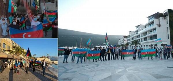 Monteneqroda Qarabağ yürüşü - FOTO