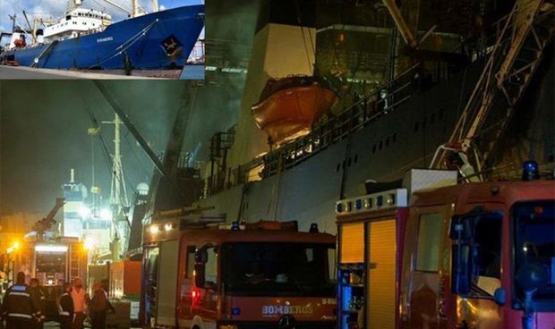 Rusiyaya məxsus gəmi alovlandı: Ölənlər var - FOTO