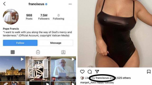 Papa daha bir modelin fotoşəklini “like” etdi