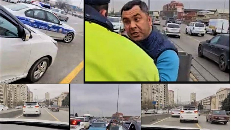 Bakı küçələrini bir-birinə qatan sürücü saxlanıldı - Polisləri yandırmaq istədi