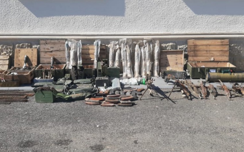 Füzuli polisi ermənilərin atıb qaçdığı silah-sursat aşkarladı - FOTOLAR