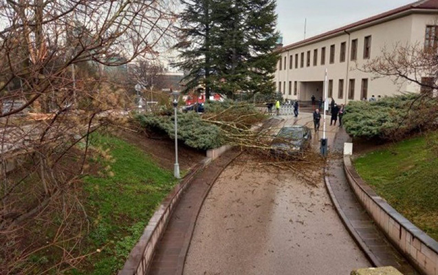 Türkiyədə parlament binasına ildırım düşdü - VİDEO