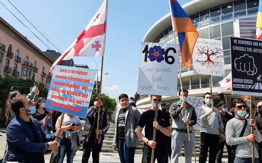 Ermənilər Azərbaycan və Türkiyəyə qarşı təxribatı bu dəfə Gürcüstanda törətdi - FOTO