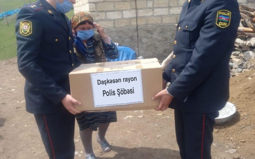 Daşkəsəndə polis şəhid ailələrinə bayram sovqatları payladı