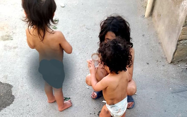 Fotoları yayılan uşaqlar sığınacağa yerləşdirildi