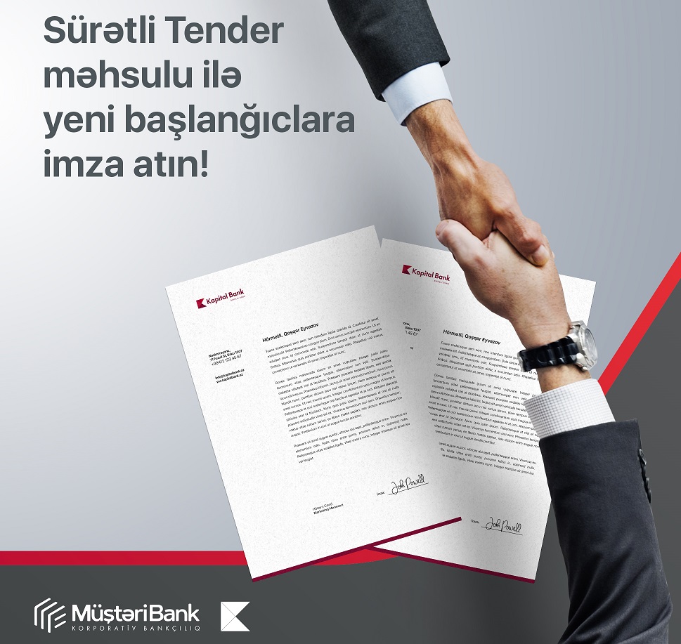 Kapital Bank sahibkarlara “Sürətli tender” məhsulunu təklif edir