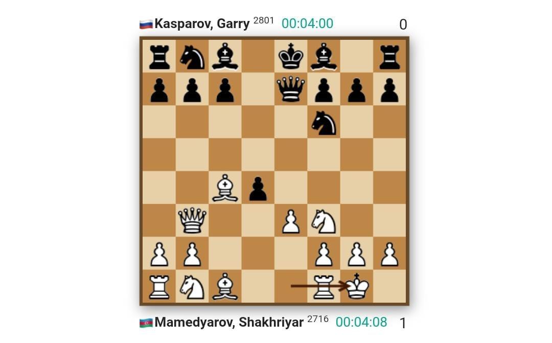 Şəhriyar Məmmədyarov Harri Kasparovu 7 gedişə məğlub etdi