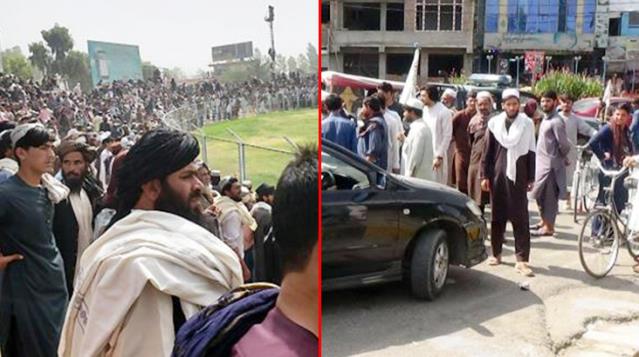 “Taliban” 4 komandiri minlərlə insanın gözü önündə asdı – FOTO