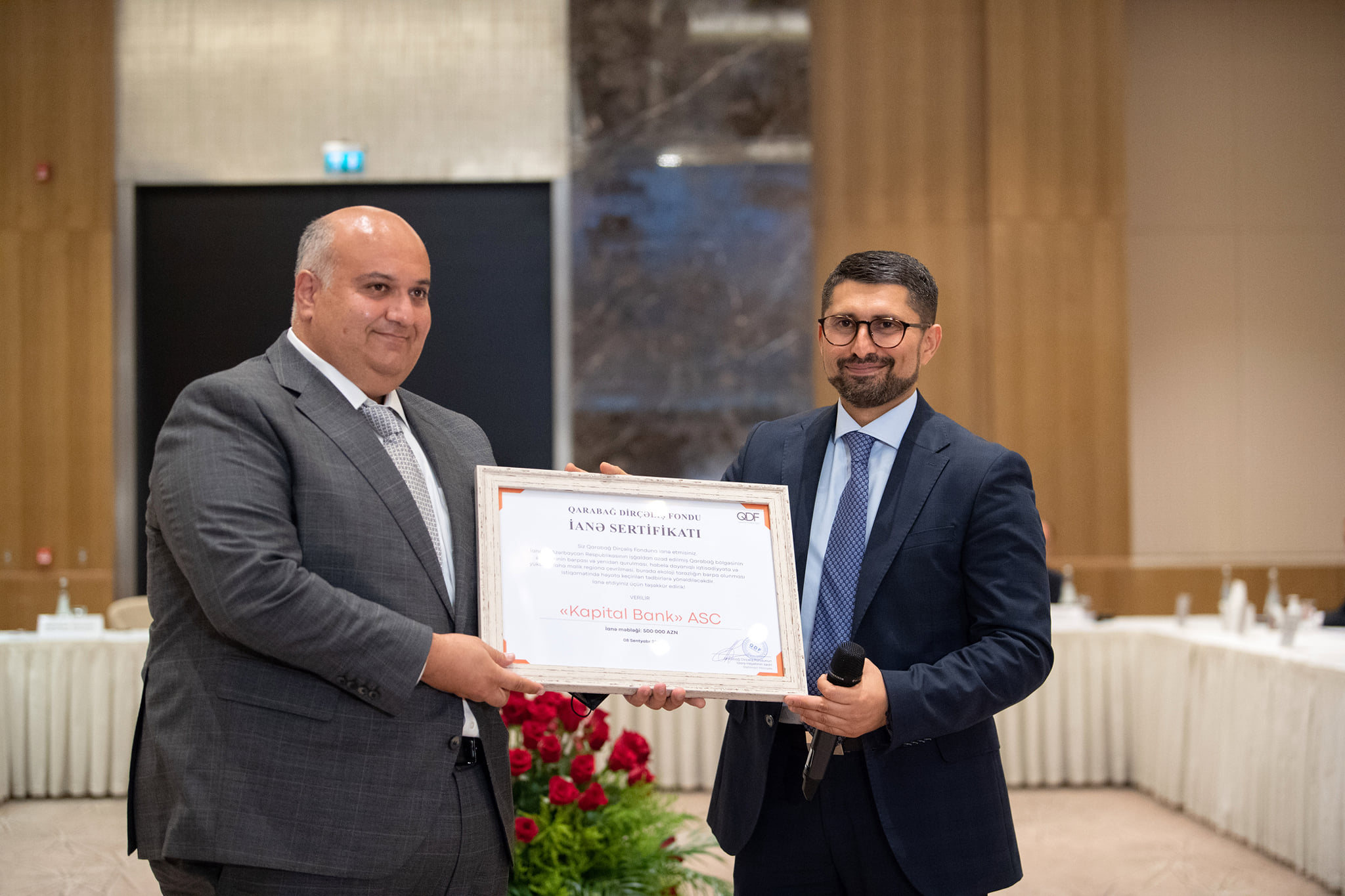 Kapital Bank Qarabağ Dirçəliş Fondunun xüsusi sertifikatına layiq görüldü - FOTOLAR