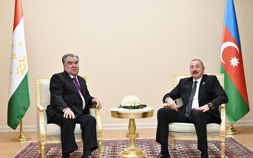 İlham Əliyev Tacikistan Prezidenti ilə görüşdü
