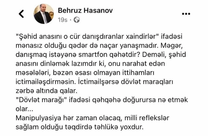 Əli Həsənovun sağ əli yeni müxalif hərəkat formalaşdırır