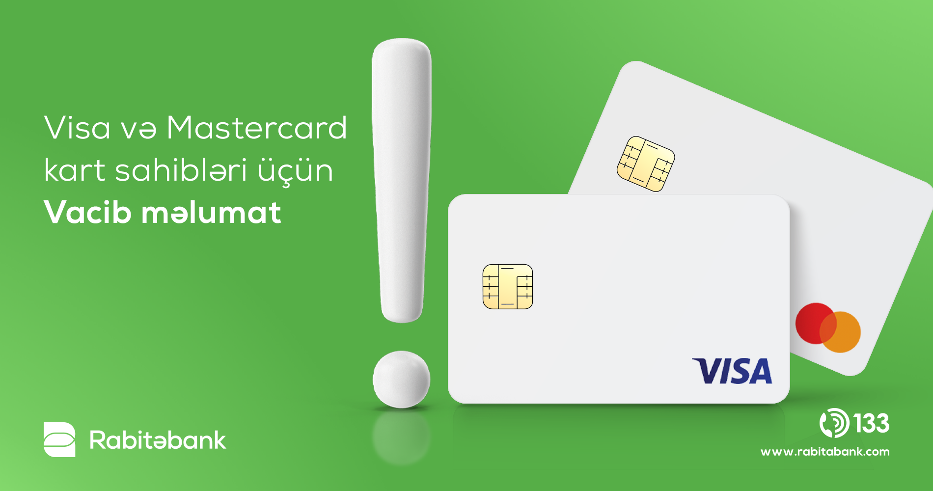“Rabitəbank”-da VISA və Mastercard kartı olan müştərilər üçün vacib məlumat