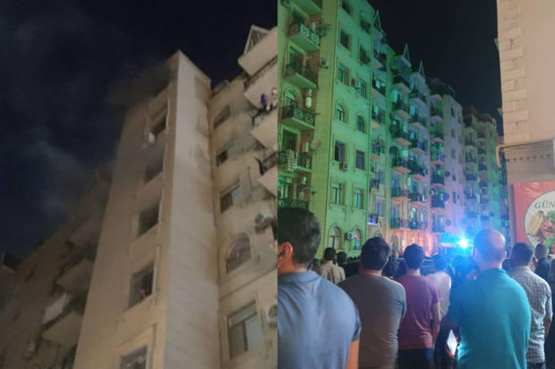 Xırdalanda yaşayış binasında yanğın: Sakinlər təxliyə edilir - FOTO