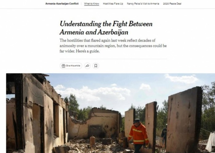 “The New York Times” Ermənistan-Azərbaycan sərhədindəki gərginlikdən YAZDI