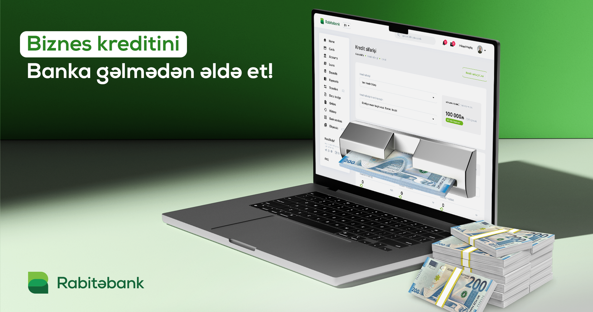 Biznes krediti əldə etmək üçün banka getməyə ehtiyac qalmadı!