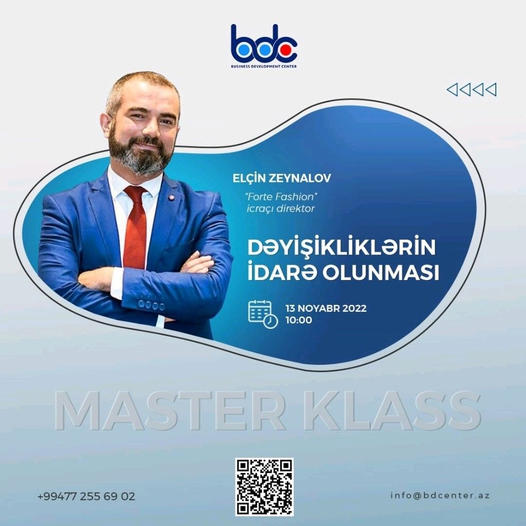 Elçin Zeynalovun təlim kursuna qeydiyyat başladı