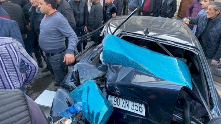 Ağdamda zəncirvari yol qəzası - Fotolar