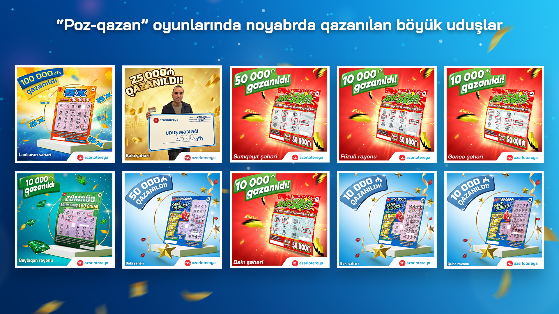 “Azərlotereya”nın oyunlarında 10 böyük uduş QAZANILDI