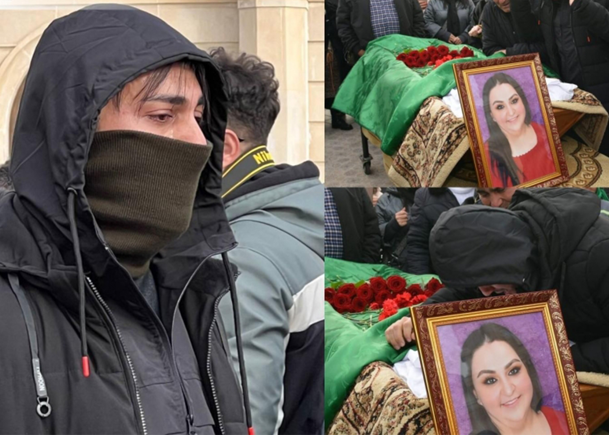 Həyat yoldaşı Tünzalə Əliyevanı son mənzilə yola salır - FOTOLAR