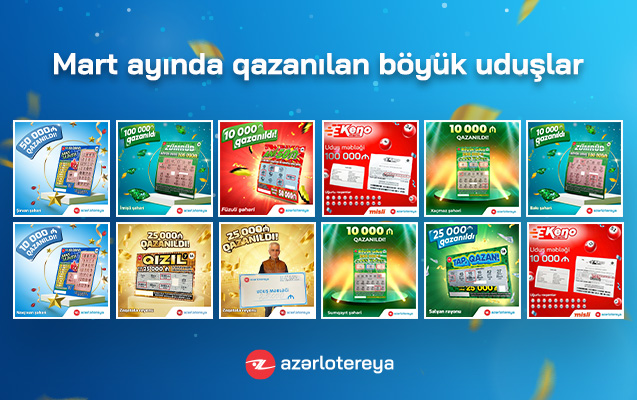 “Azərlotereya” mart ayında 11 böyük uduş təqdim edib