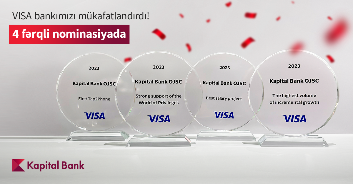 Kapital Bank Visa-nın 4 mükafatına layiq görüldü