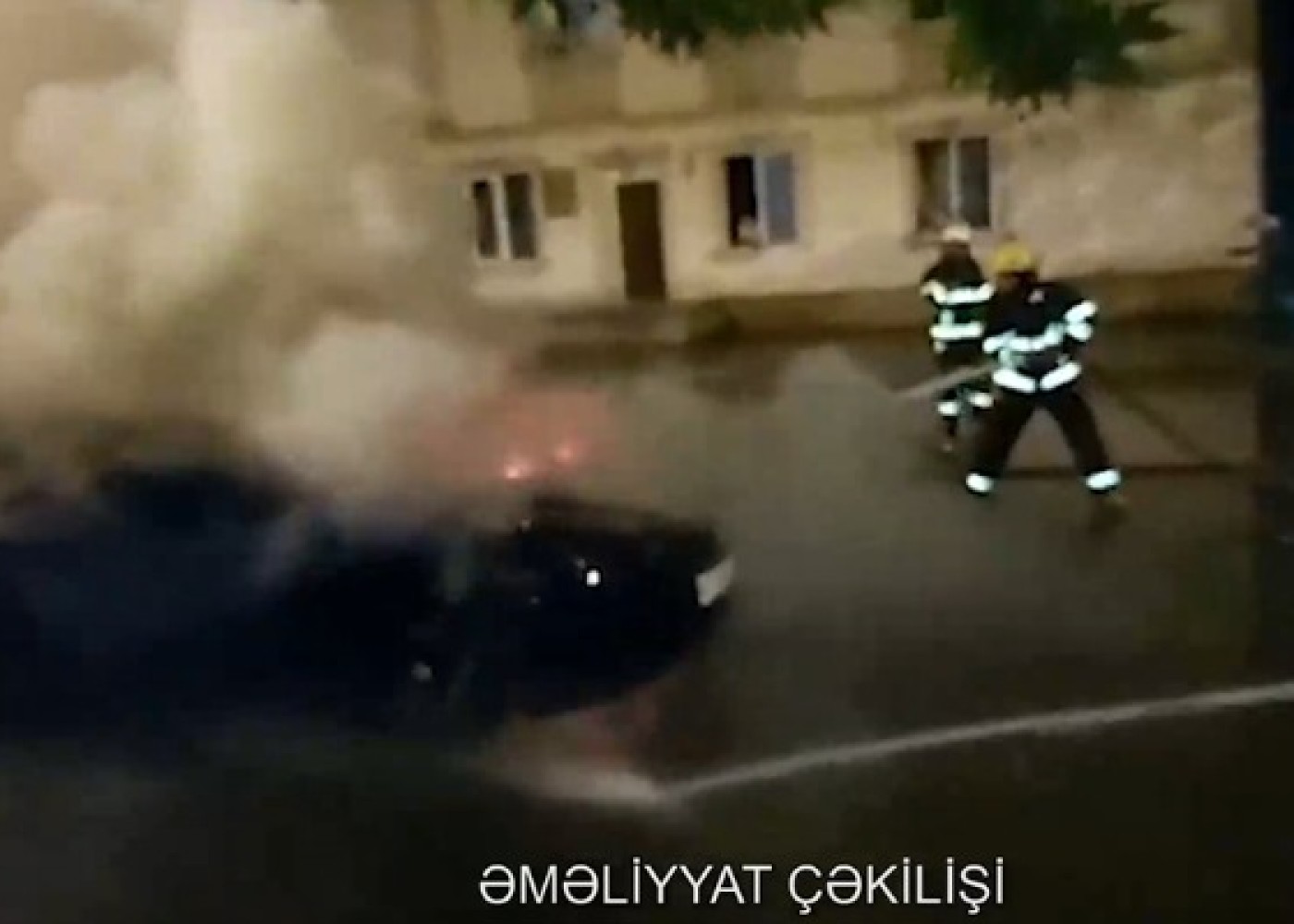 Mingəçevirdə “Hyundai” yandı - VİDEO