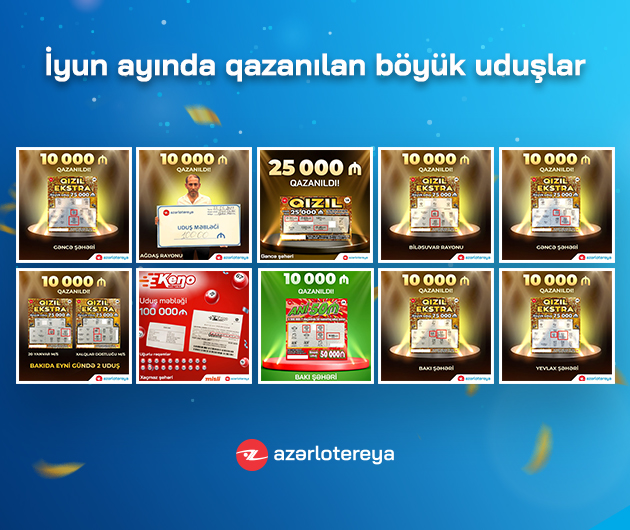 İyun ayında “Azərlotereya” 11 böyük uduş qazandırıb