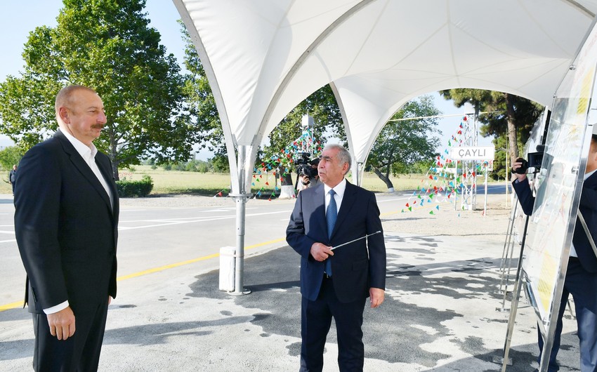 Prezident Qarapapaq-Çaylı avtomobil yolunun açılışında iştirak etdi - FOTOLAR