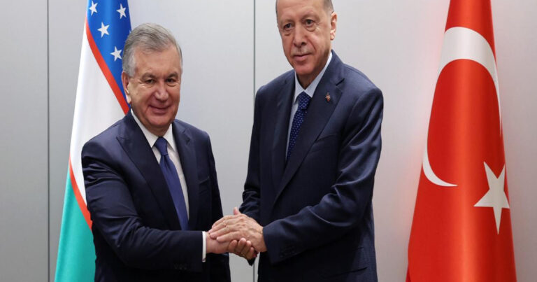 Ərdoğan Şafkat Mirziyoyev ilə görüşdü