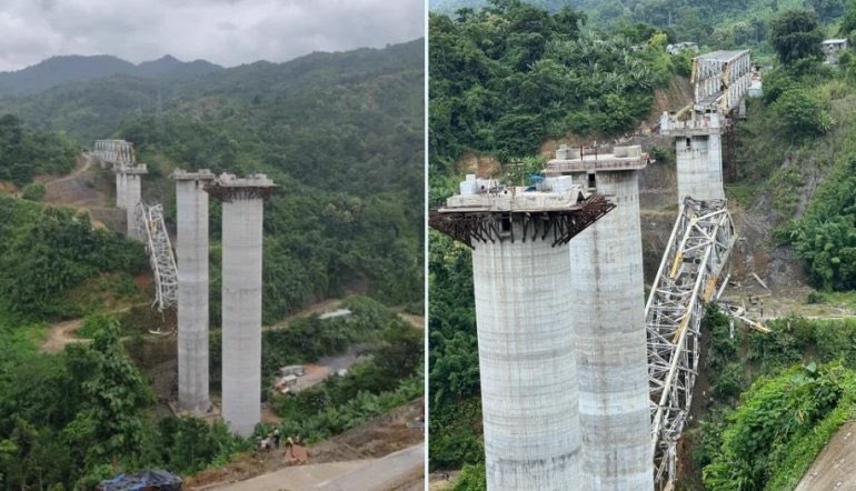 Hindistanda dəmir yolu körpüsü uçdu - Ölənlər var