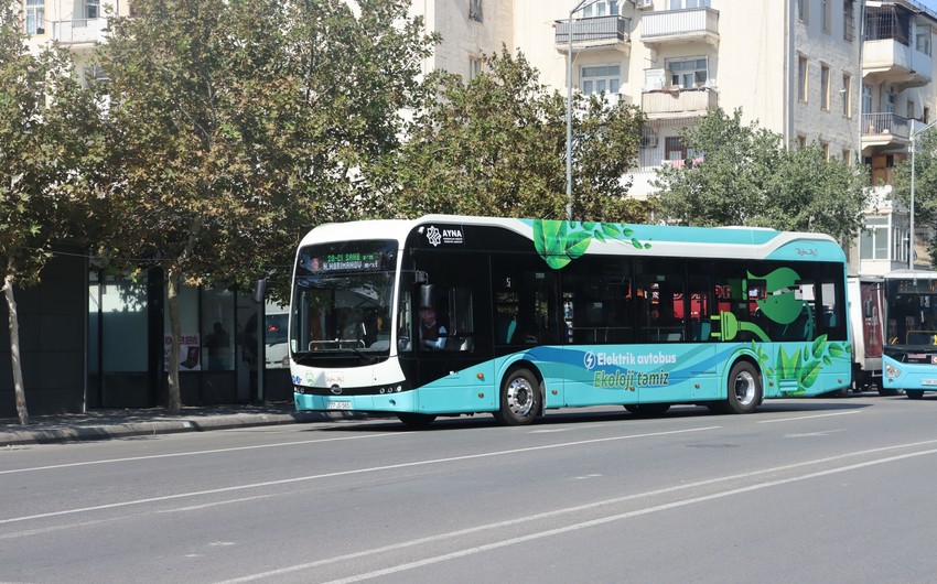 Bakıda ilk elektrik mühərrikli avtobus xəttə buraxıldı