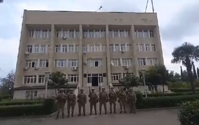 Ağdərənin mərkəzində Azərbaycan bayrağı qaldırıldı - VİDEO