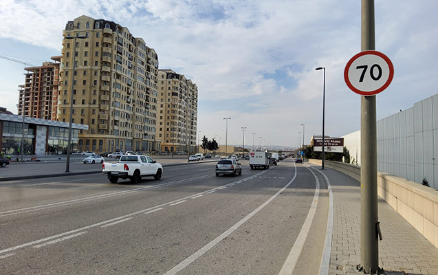 Bu prospektdə sürət həddi endirildi - FOTOLAR