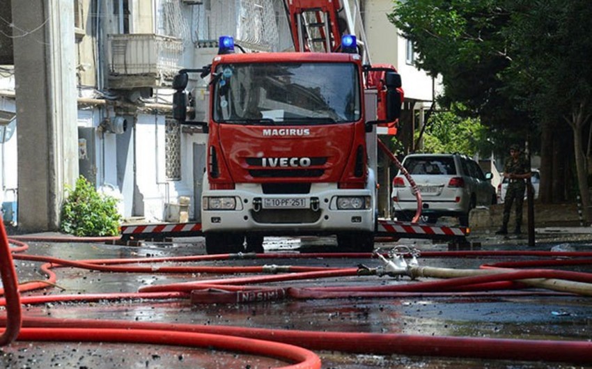 Bakıda yaşayış binasında YANĞIN