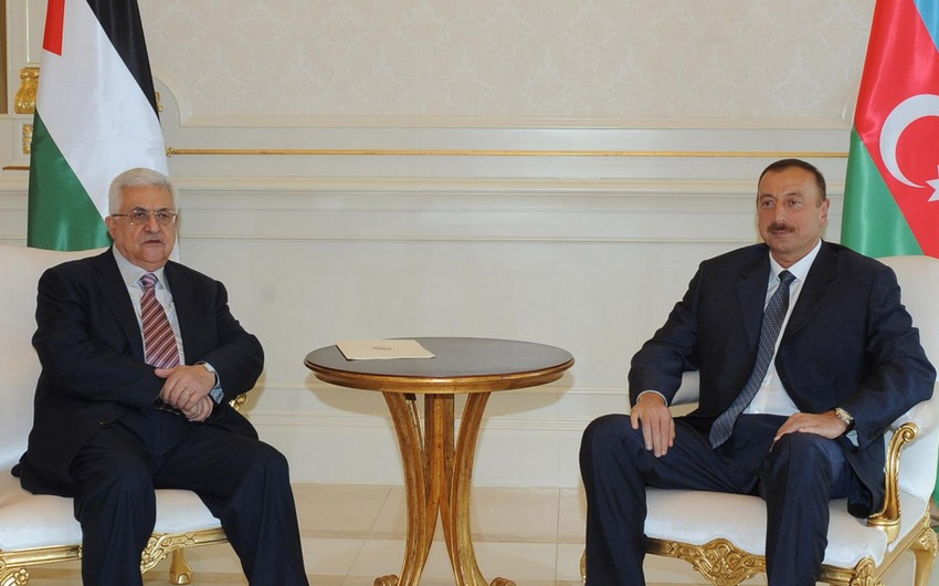 Fələstin prezidenti İlham Əliyevi TƏBRİK ETDİ