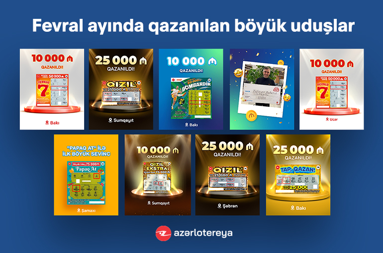 “Azərlotereya” fevralda 14 böyük uduş qazandırıb