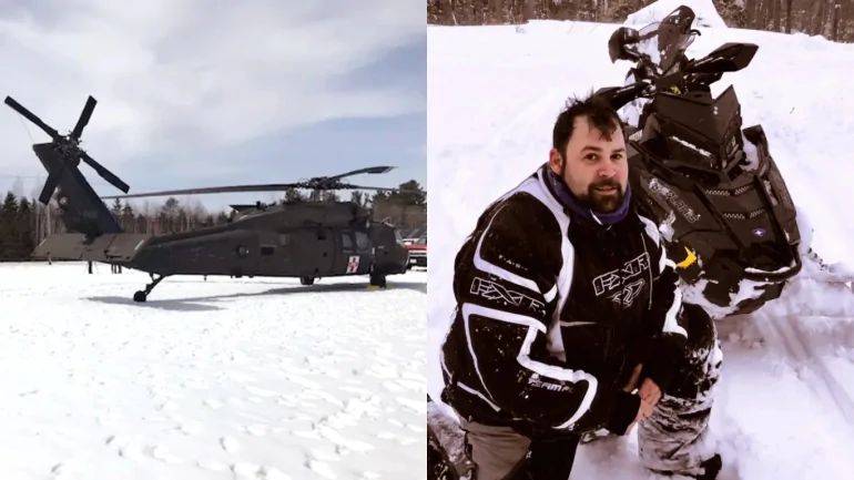 Motosikleti ilə hərbi helikopterin üzərinə aşan şəxs hökumətdən 9,5 milyon dollar tələb edir