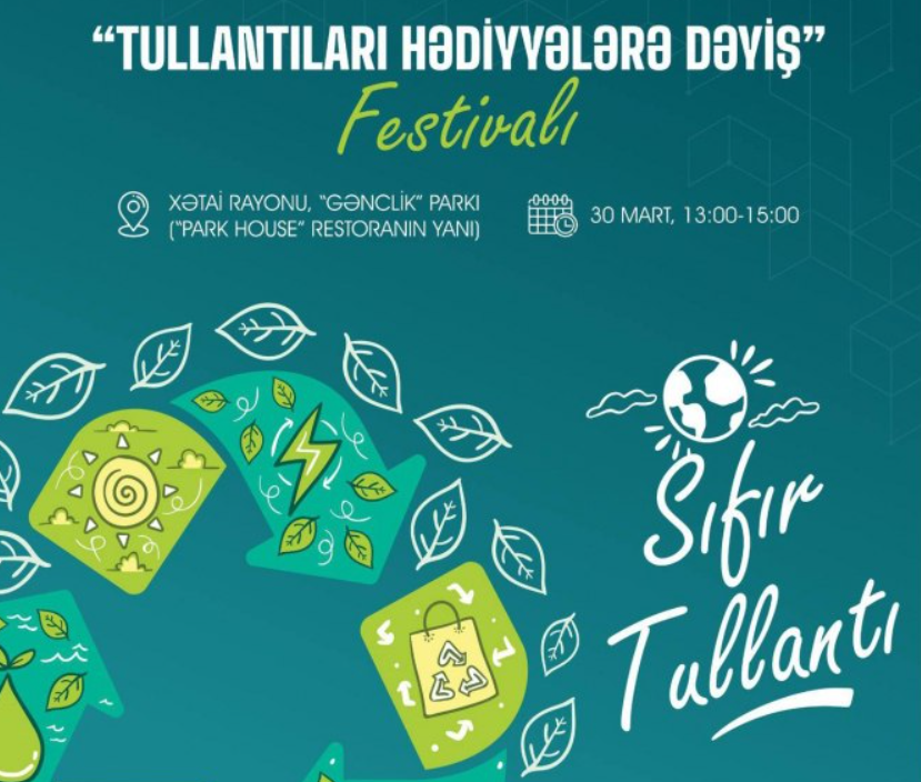 Bu gün “Gənclik” parkında “Tullantıları hədiyyələrə dəyiş” festivalı keçiriləcək