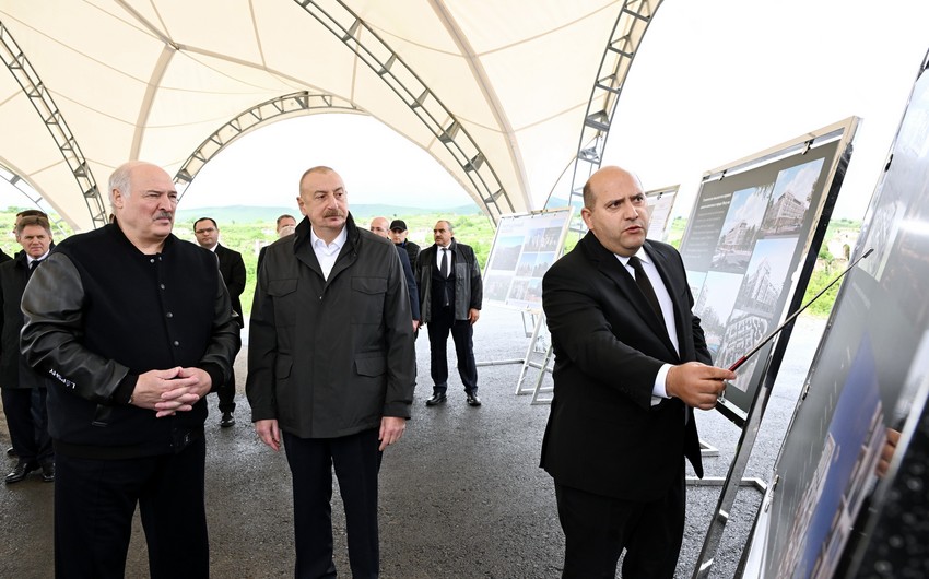 Prezidentlər Füzulinin dağıdılmış yerlərinə baxdılar – FOTOLAR