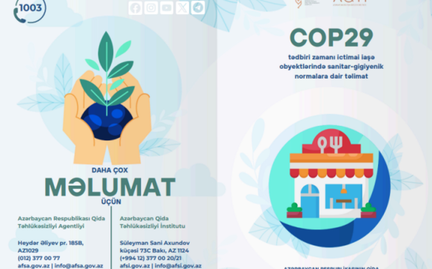 COP29 zamanı restoranlara qoyulan tələblər AÇIQLANDI